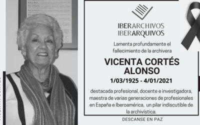 Iberarchivos lamenta la reciente pérdida de la Dra. Vicenta Cortés Alonso