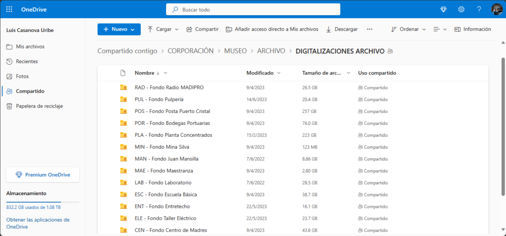 Archivo Histórico de Puerto Cristal: Etapa III, digitalización y Catalogación