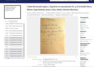 Conservación, catalogación y difusión de los  Expedientes de naturalización del Ministerio de Relaciones Exteriores y Movilidad Humana, 1889- 1948. Memoria del Mundo-UNESCO, 2018.  (Primera fase)