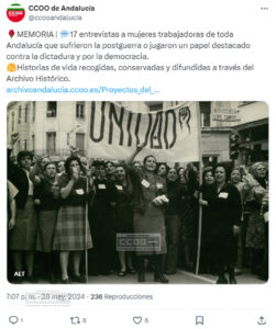 Andaluzas durante el franquismo: represión,  resistencia y lucha por la democracia a través de la  Fuente Oral. Migración y catalogación de  entrevistas de dos generaciones de mujeres que  vivieron en Andalucía durante la dictadura.