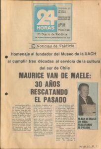Rescate archivístico de las series documentales “recortes de prensa " y "fotografías" del fondo Maurice van de Maele (1964-1986) de la Dirección Museológica