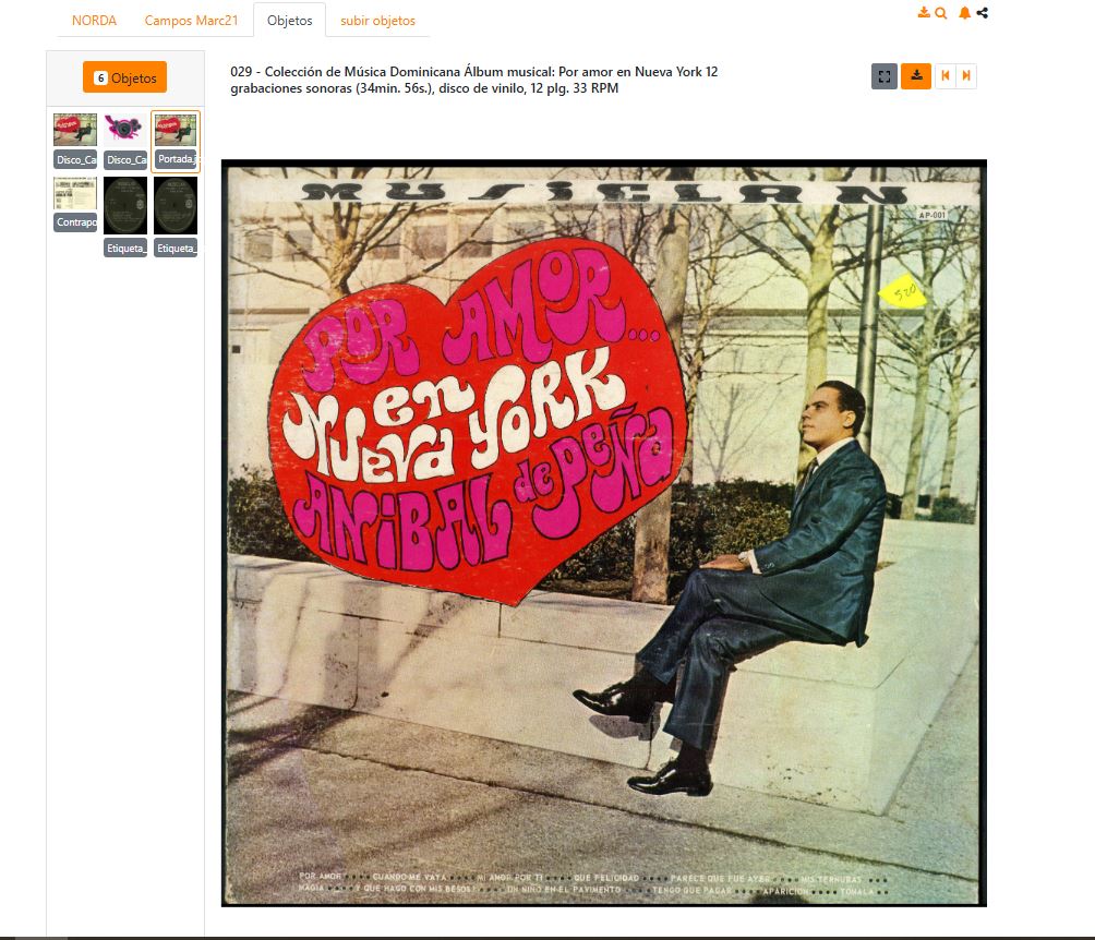 Descripción y digitalización de 770 discos de vinilo de música dominicana, 1940-1990